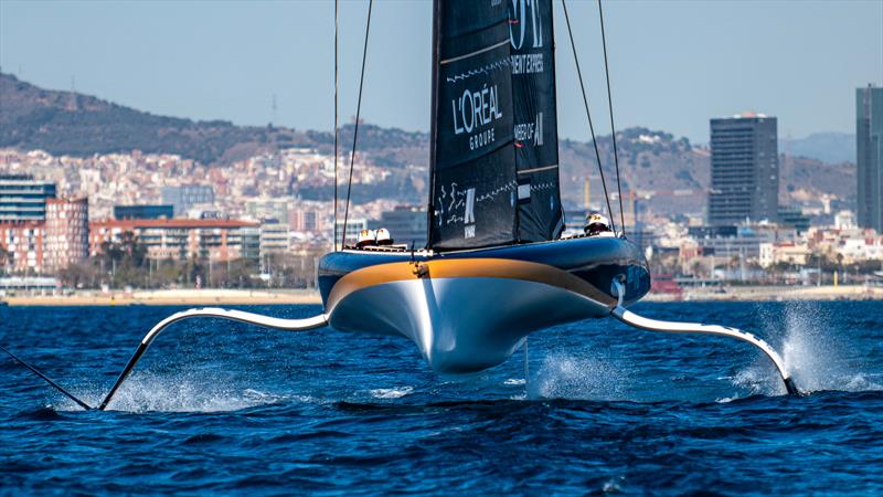 Orient Express (FRA) - AC40 - Day 12 - March 13, 2024 - Barcelona photo copyright Paul Todd/America's Cup taken at Yacht Club de France and featuring the AC40 class