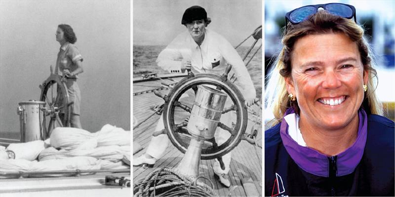 From left to right: Elizabeth 'Sis' Hovey—Phyllis Sopwith—Dawn Riley photo copyright America's Cup Media taken at Real Club Nautico de Barcelona and featuring the AC40 class