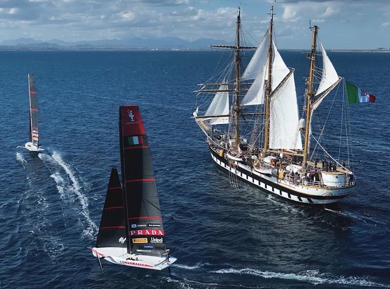 Luna Rossa sailing AC40's in their build up for the 2027 America's Cup - October 2025 photo copyright Luna Rossa taken at Circolo della Vela Sicilia and featuring the AC40 class