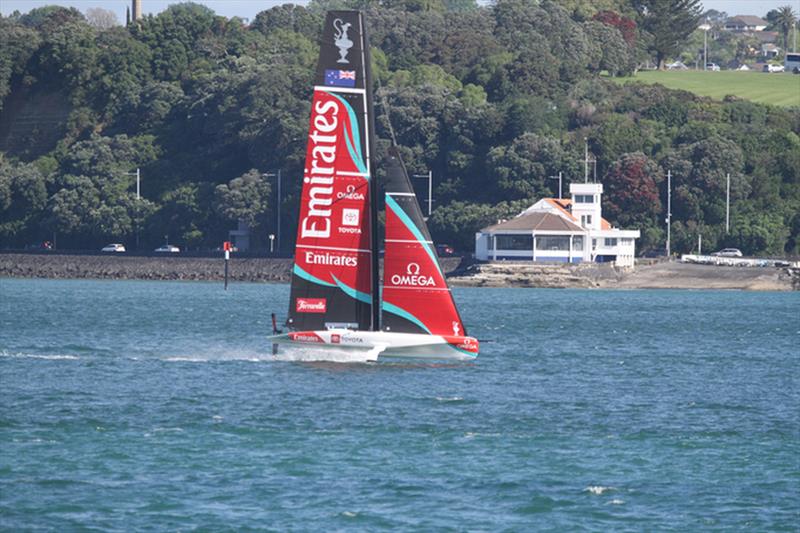 Emirates Team NZ - AC40 returns - two boat training - Auckland - November 20, 2025 photo copyright Richard Gladwell - Sail-World.com/nz taken at Royal New Zealand Yacht Squadron and featuring the AC40 class