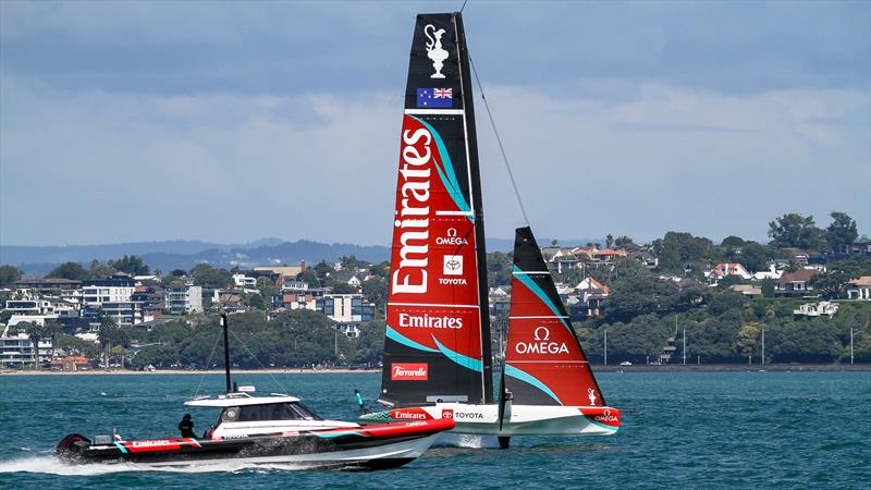 Emirates Team New Zealand return from a two boat training session - AC40 - Auckland - January 28, 2026 - photo © Richard Gladwell - Sail-World.com/nz