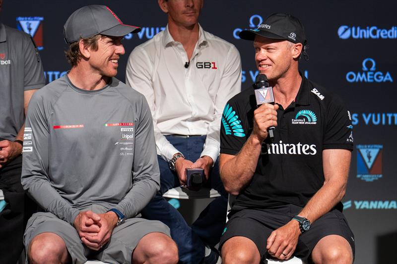 Peter Burling (Luna Rossa) and Nathan Outteridge (EMirates Team NZ) - Louis Vuitton 38th America's Cup - Preliminary Regatta Sardinia - May 21, 2026 - photo © ACP Media