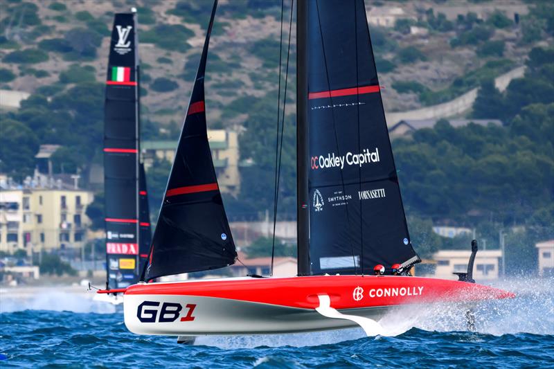 GB1 on day 1 - Louis Vuitton 38th America's Cup - Preliminary Regatta Sardinia - May 22, 2026 - photo © David Maynard / www.alleycatphotographer.com