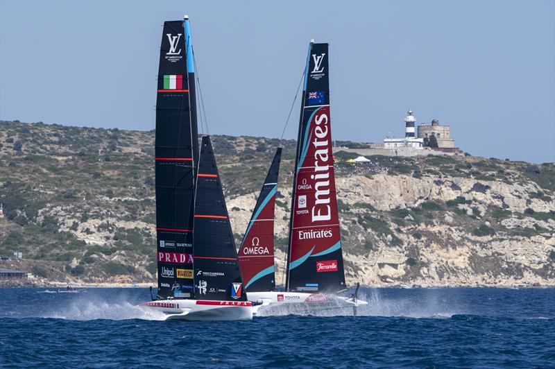 Emirates Team NZ trails Luna Rossa - Louis Vuitton 38th America's Cup Preliminary Regatta - Day 3 - May 24, 2026 - photo © Ian Roman