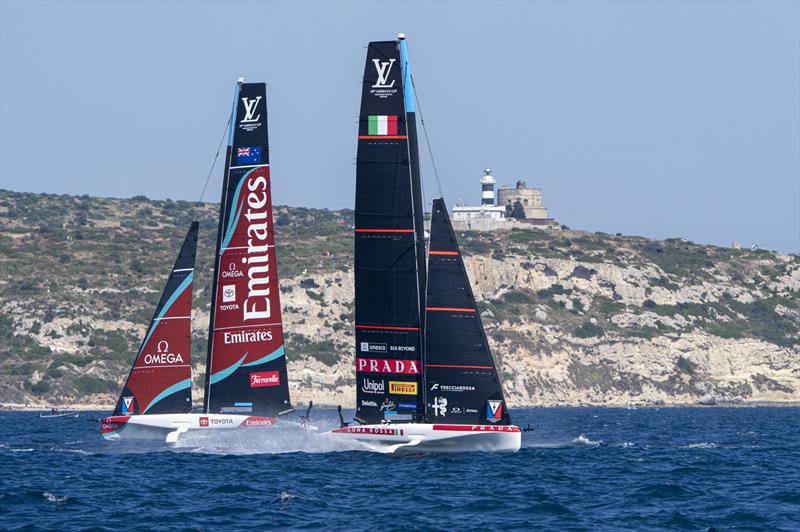 Emirates Team NZ trails Luna Rossa - Louis Vuitton 38th America's Cup Preliminary Regatta - Day 3 - May 24, 2026 - photo © Ian Roman
