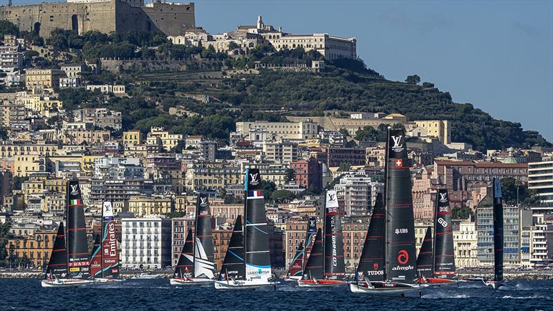 Fleet racing  - America's Cup Preliminary Regatta - September 27, 2026 photo copyright Ian Roman / America's Cup taken at  and featuring the AC40 class