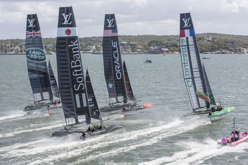 Practice day ahead of Louis Vuitton America's Cup World Series Gothenburg photo copyright ACEA 2015 / Gilles Martin-Raget taken at  and featuring the AC45 class