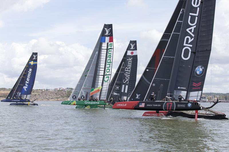 Louis Vuitton America's Cup World Series Gothenburg day 2 photo copyright ACEA 2015 / Gilles Martin-Raget taken at  and featuring the AC45 class