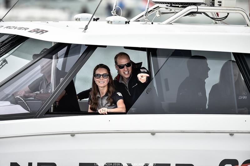 The Duke and Duchess of Cambridge enjoyed watching the racing at Louis Vuitton America's Cup World Series Portsmouth photo copyright Ricardo Pinto / ACEA 2016 taken at  and featuring the AC45 class