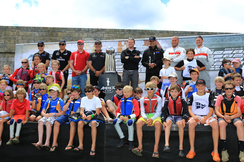 Skippers meet the public in Newport to open the America's Cup World Series event  photo copyright Gilles Martin-Raget / ACEA taken at  and featuring the AC45 class