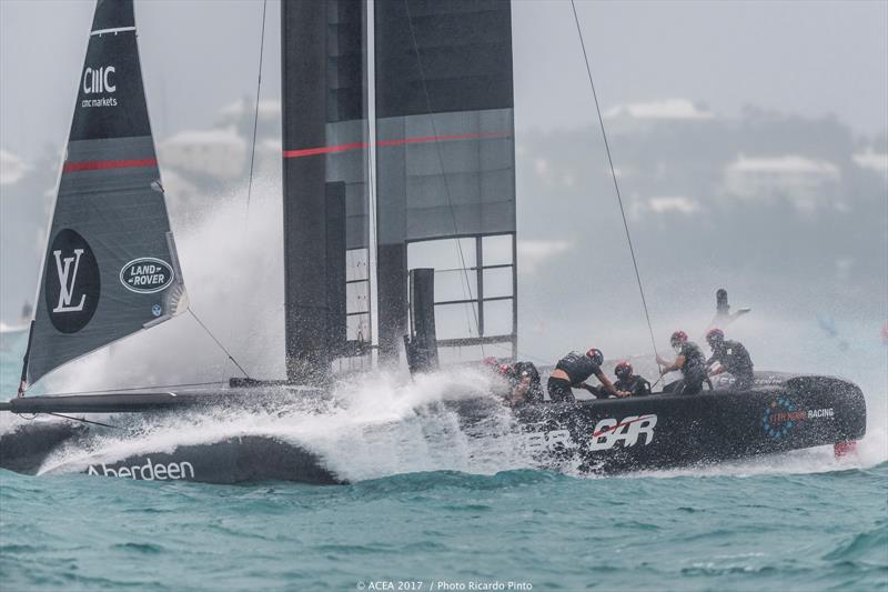 Land Rover BAR on the second day of the Louis Vuitton America's Cup Challenger Playoffs - photo © ACEA 2017 / Ricardo Pinto