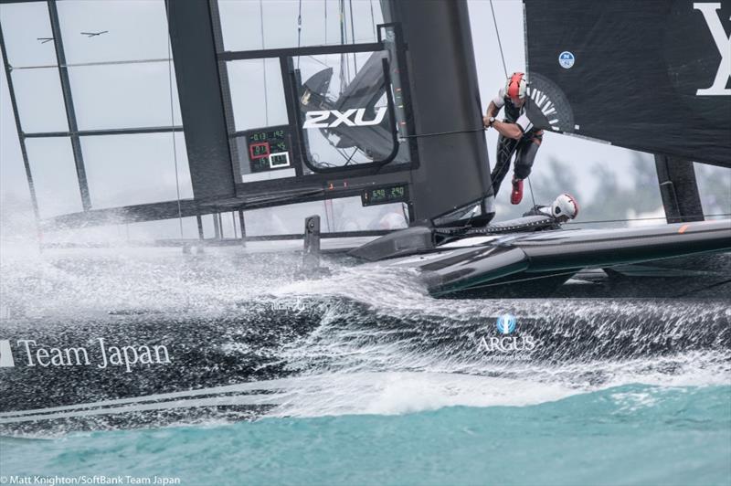 SoftBank Team Japan on the second day of the Louis Vuitton America's Cup Challenger Playoffs - photo © Matt Knighton / SoftBank Team Japan