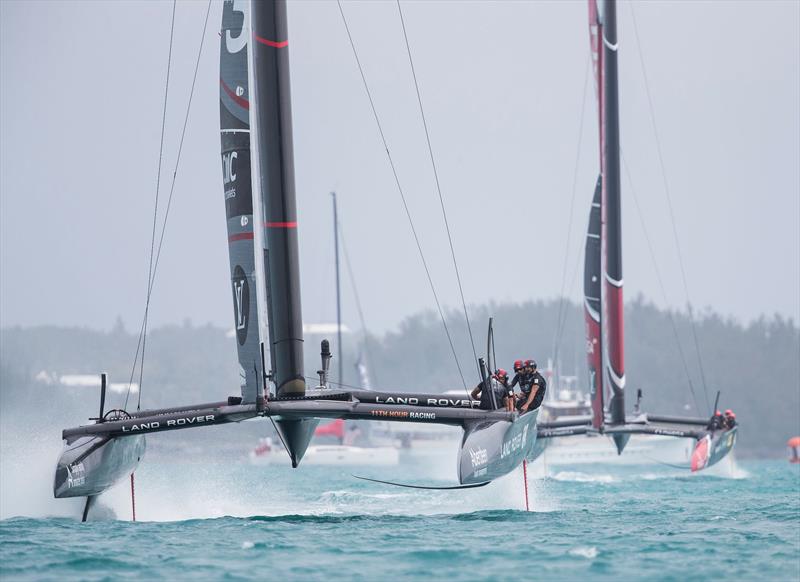 Land Rover BAR bow out of the 35th America's Cup photo copyright Lloyd Images taken at  and featuring the AC50 class