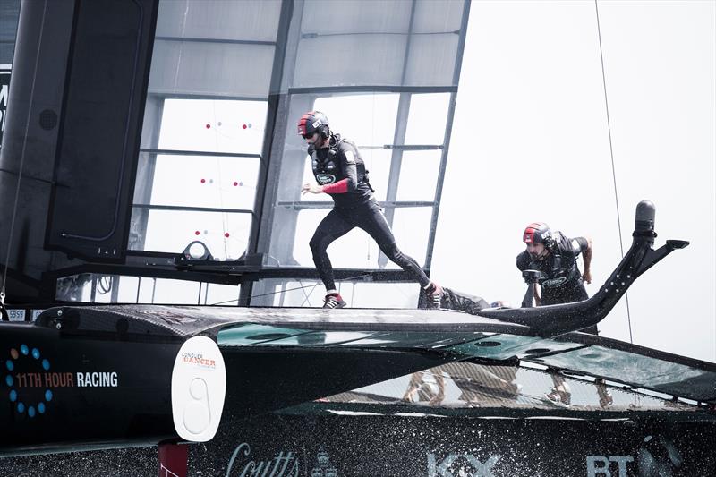 Land Rover BAR bow out of the 35th America's Cup photo copyright Lloyd Images taken at  and featuring the AC50 class