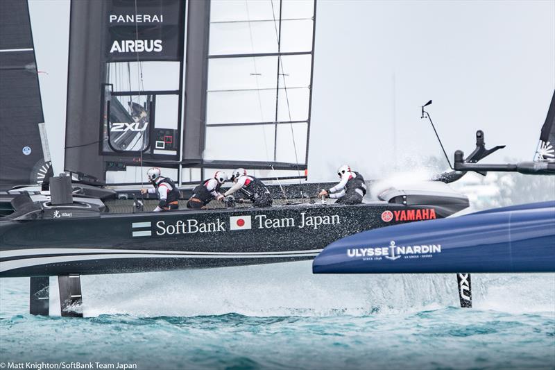 SoftBank Team Japan on day 3 of the Louis Vuitton America's Cup Playoff Semi-finals photo copyright Matt Knighton / SoftBank Team Japan taken at  and featuring the AC50 class