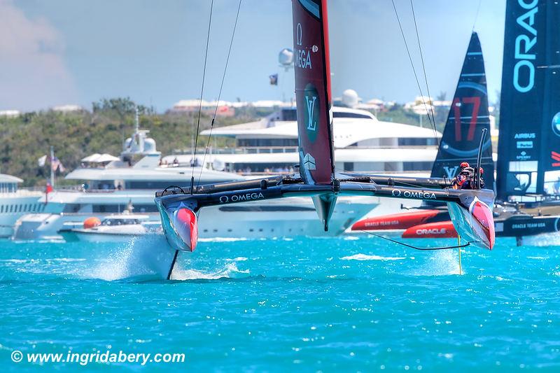 Emirates Team New Zealand on match point after day 4 of the 35th America's Cup Match photo copyright Ingrid Abery / www.ingridabery.com taken at  and featuring the AC50 class