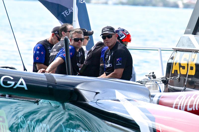 Grant Dalton on a windless Day 5, America's Cup Qualifiers, June 5, 2017 Bermuda photo copyright Richard Gladwell taken at Royal New Zealand Yacht Squadron and featuring the AC50 class