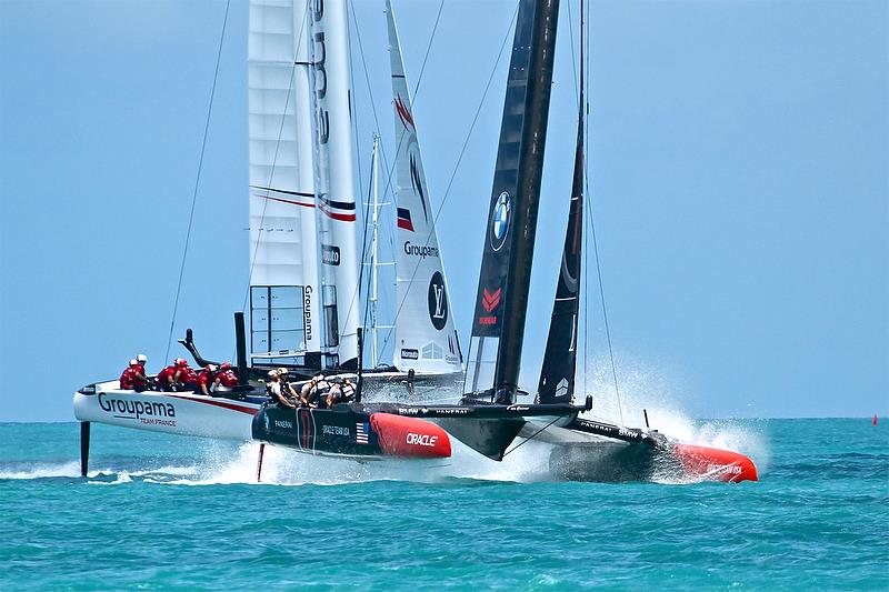  Oracle Team USA v Groupama Team France - Race 1 - Qualifiers - Day 1, 35th America's Cup, Bermuda, May 27, 2017 - photo © Richard Gladwell