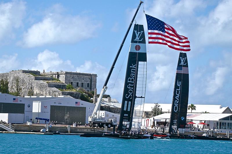 Qualifiers - Day 1, 35th America's Cup, Bermuda, May 27, 2017 photo copyright Richard Gladwell taken at  and featuring the AC50 class