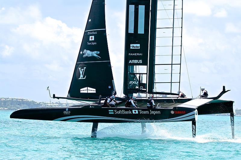 Softbank Team Japan - Race 1 - Qualifiers - Day 1, 35th America's Cup, Bermuda, May 27, 2017 photo copyright Richard Gladwell taken at  and featuring the AC50 class