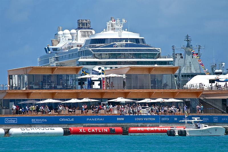 VIP spectator area - Qualifiers - Day 1, 35th America's Cup, Bermuda, May 27, 2017 - photo © Richard Gladwell