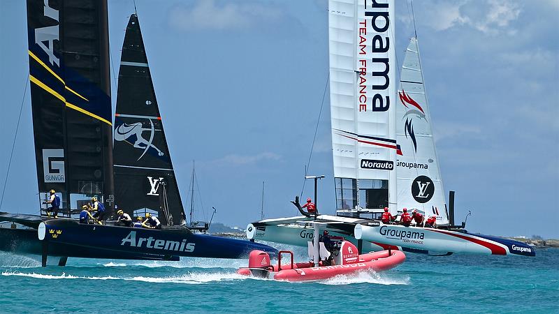 Groupama Team France have their best start in Race 7 - America's Cup Qualifier - Day 2, May 28, 2017 photo copyright Richard Gladwell taken at  and featuring the AC50 class