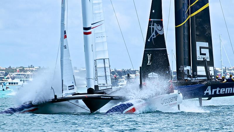 Race 7 - Groupama Team France has a vital win over Artemis Racing - 35th America's Cup - Bermuda May 28, 2017 photo copyright Richard Gladwell taken at  and featuring the AC50 class
