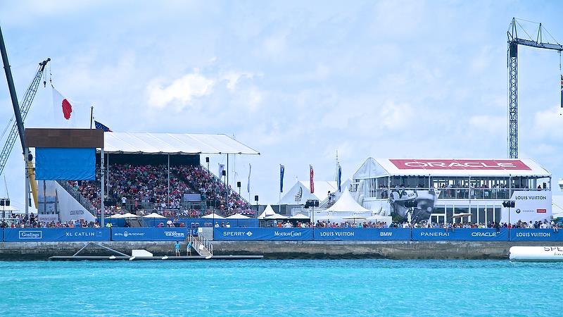 Stands were again packed - America's Cup Qualifier - Day 2, May 28, 2017 photo copyright Richard Gladwell taken at  and featuring the AC50 class