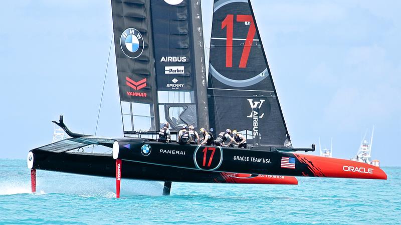 OTUSA vs Land Rover BAR - Race 8, Day 2 - America's Cup Qualifier - Day 2, May 28, 2017 photo copyright Richard Gladwell taken at  and featuring the AC50 class