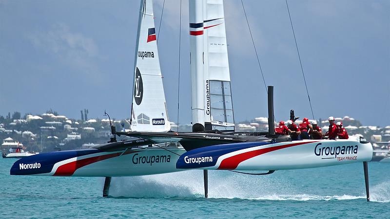 Groupama Team France heads for the finish and their second win of the regatta - America's Cup Qualifier - Day 3, May 29, 2017 photo copyright Richard Gladwell taken at  and featuring the AC50 class