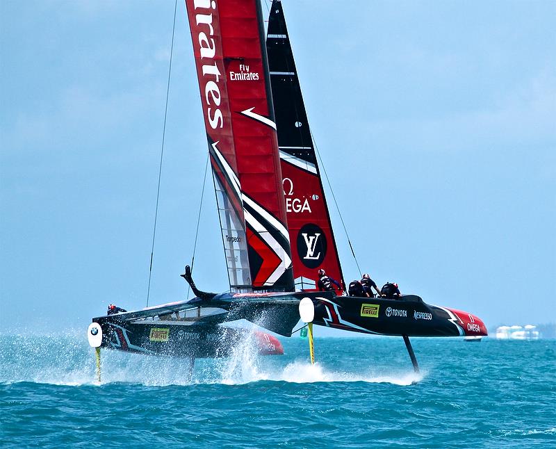 Emirates Team New Zealand - Race 14 - America's Cup Qualifier - Day 3, May 29, 2017 photo copyright Richard Gladwell taken at  and featuring the AC50 class