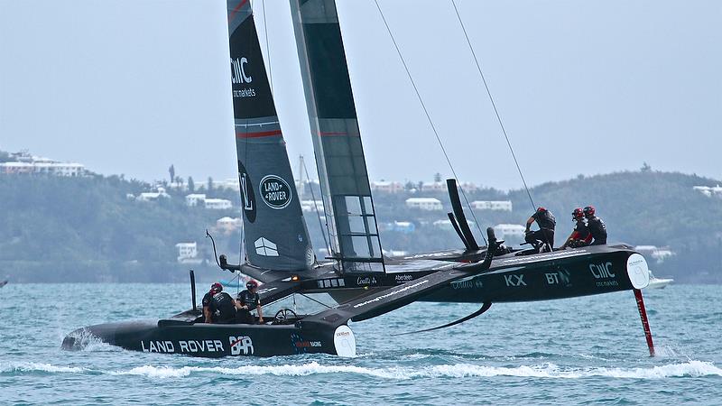 Land Rover BAR have another flat tack - Race 7 - Round Robin2, America's Cup Qualifier - Day 6, June 1, 2017 (ADT) photo copyright Richard Gladwell taken at  and featuring the AC50 class