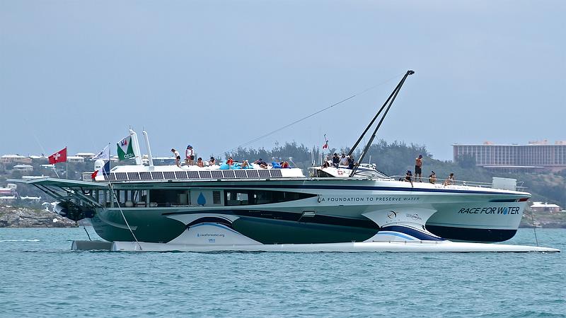 The ideal spectator vessel - Round Robin2, America's Cup Qualifier - Day 6, June 1, 2017 (ADT) - photo © Richard Gladwell