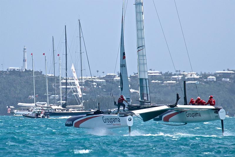 Groupama Team France at the start of Leg 5, Race 10 - Round Robin2, America's Cup Qualifier - Day 7, June 2, 2017 (ADT) photo copyright Richard Gladwell taken at  and featuring the AC50 class