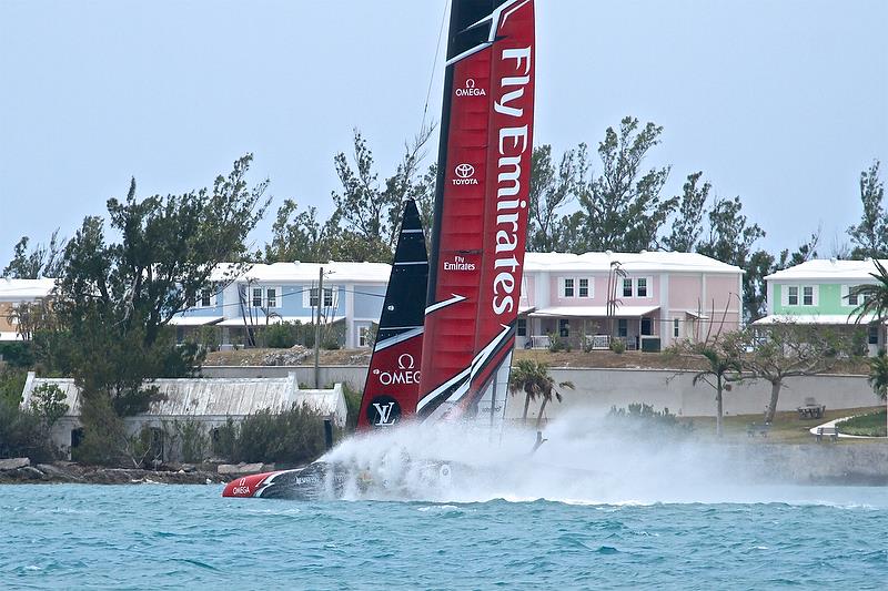 Emirates Team NZ - Finish - Race 8 - Round Robin2, America's Cup Qualifier - Day 7, June 2, 2017 (ADT) photo copyright Richard Gladwell taken at  and featuring the AC50 class