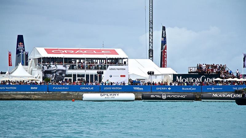 More stands full of OTUSA fans Round Robin 2, Day 8 - 35th America's Cup - Bermuda June 3, 2017 photo copyright Richard Gladwell taken at  and featuring the AC50 class
