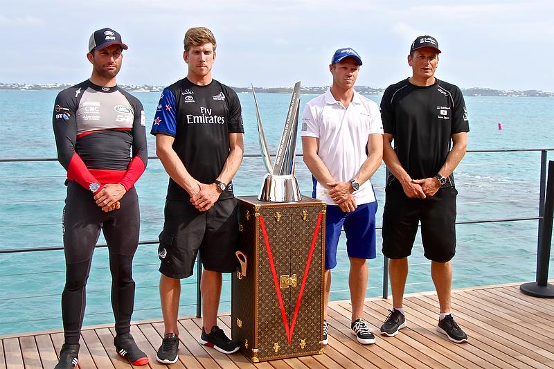 The four skippers advancing to the Play-Offs at the end of Round Robin2, America's Cup Qualifier - Day 8, June 3, 2017 (ADT) photo copyright Richard Gladwell taken at  and featuring the AC50 class
