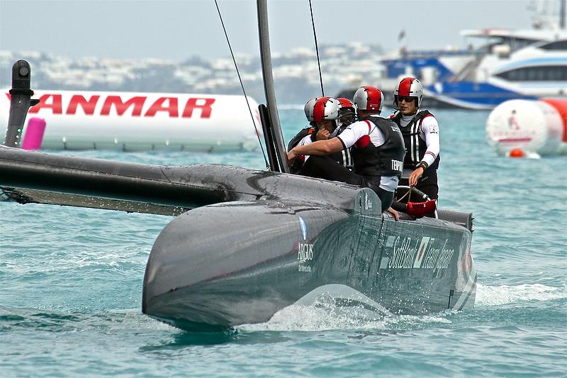 Den Barker - Softbank Team Japan - Round Robin 2, Day 8 - 35th America's Cup - Bermuda June 3, 2017 photo copyright Richard Gladwell taken at  and featuring the AC50 class