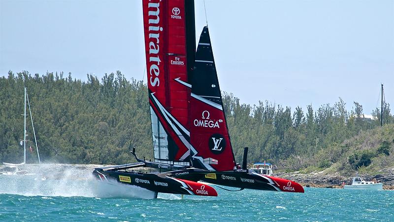 Emirates Team New Zealand - Semi-Final, - Pre-Start - Race 1 - Day 10 - 35th America's Cup - Bermuda June 5, 2017 photo copyright Richard Gladwell taken at  and featuring the AC50 class