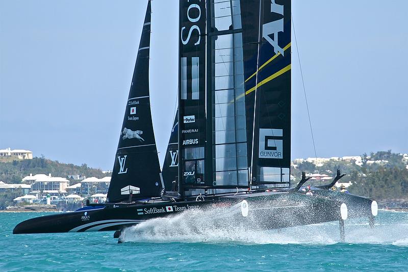 Softbank Team Japan and Artemis Racing Semi-Final2, Day 10 - 35th America's Cup - Bermuda June 5, 2017 photo copyright Richard Gladwell taken at  and featuring the AC50 class