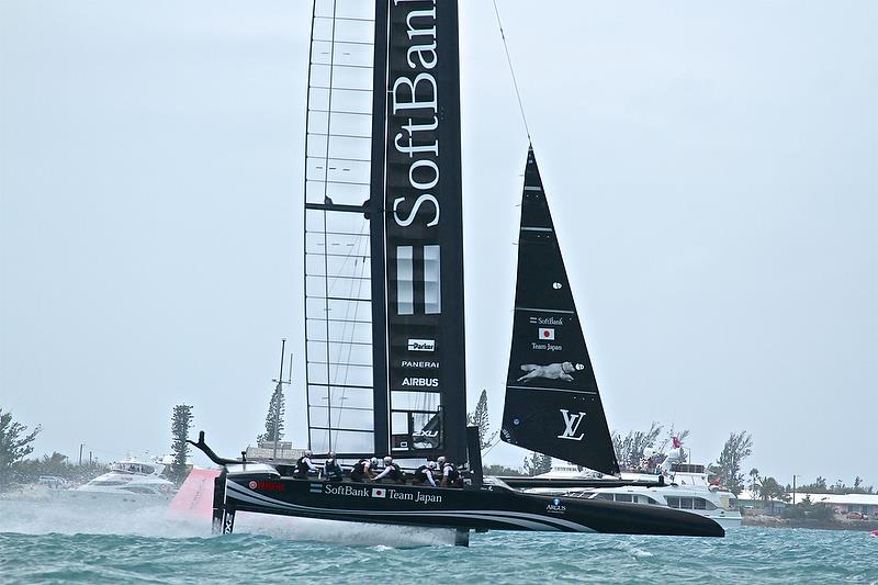 Softbank Team Japan hits 44.6kts - Semi-Final, Day 11 - 35th America's Cup - Bermuda June 56, 2017 photo copyright Richard Gladwell taken at  and featuring the AC50 class