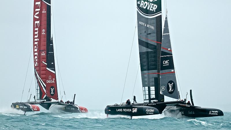 Land Rover BAR leads ETNZ Leg 2 - Race 3 - Semi-Finals, Day 11 - 35th America's Cup - Bermuda June 6, 2017 - photo © Richard Gladwell