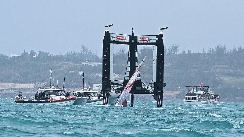 Pitchpole - Emirates Team New Zealand - Semi-Final, Day 11 - 35th America's Cup - Bermuda June 6, 2017 photo copyright Richard Gladwell taken at  and featuring the AC50 class