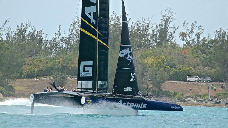 Artemis Racing wins Race 5 - Semi-Finals, America's Cup Playoffs- Day 12, June 8, 2017 (ADT) photo copyright Richard Gladwell taken at  and featuring the AC50 class