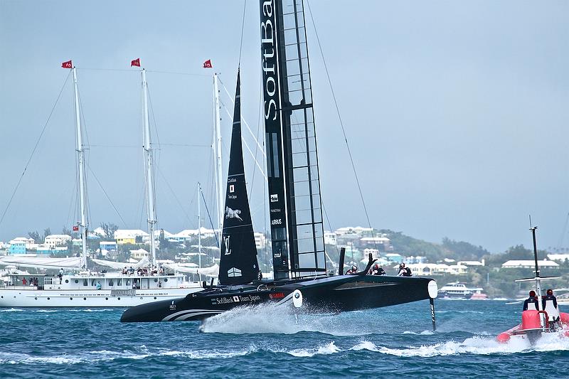 Softbank Team Japan - trails on Leg 2 - Race 6 - Semi-Finals, America's Cup Playoffs- Day 12, June 8, 2017 (ADT) photo copyright Richard Gladwell taken at  and featuring the AC50 class
