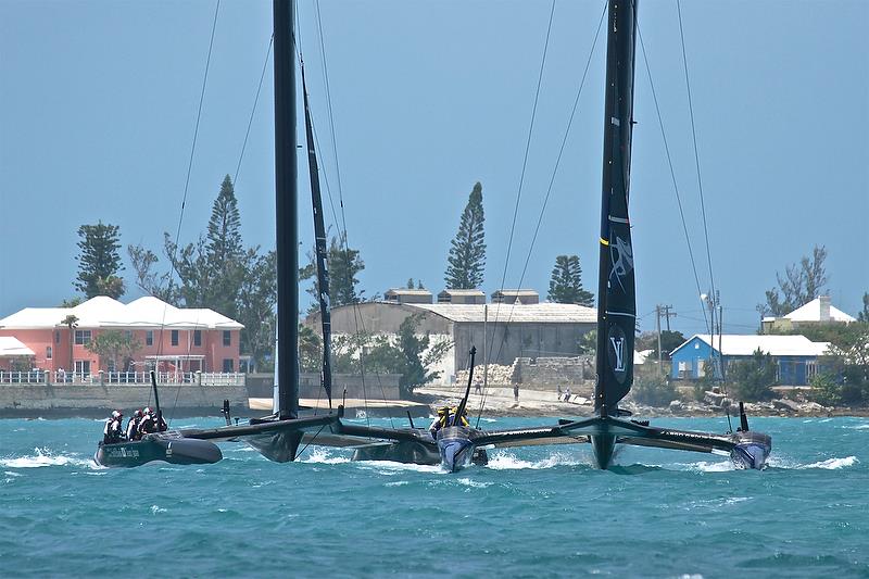 Pre-start - Semi-Final, Artemis Racing and Softbank Team Japan - Race 8, Day 13- 35th America's Cup - Bermuda June 9, 2017 photo copyright Richard Gladwell taken at  and featuring the AC50 class