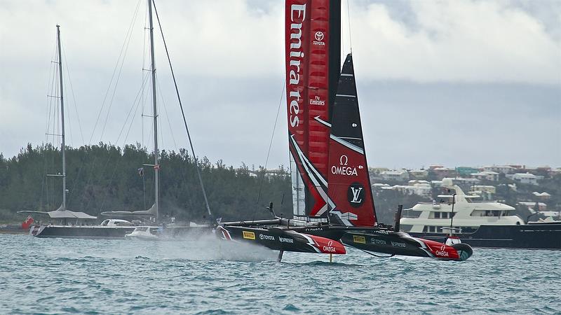 Emirates Ten NZ - Race 1 - Finals, America's Cup Playoffs- Day 14, June 10, 2017 (ADT) photo copyright Richard Gladwell taken at  and featuring the AC50 class