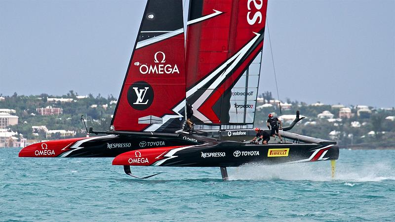 Emirates Team New Zealand - leg 4 - Race 5 - Finals, America's Cup Playoffs- Day 15, June 11, 2017 (ADT) photo copyright Richard Gladwell taken at  and featuring the AC50 class
