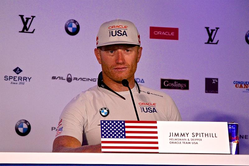 Jimmy Spithill puts a brave face on OTUSA's two losses - America's Cup 35th Match - Match Day1 - Regatta Day 17, June 17, 2017 (ADT) photo copyright Richard Gladwell taken at  and featuring the AC50 class