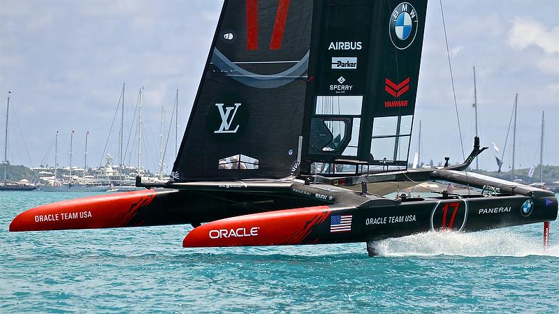 Oracle Team USA finishing Race 2 - 35th America's Cup Match - Bermuda June 17, 2017 - photo © Richard Gladwell